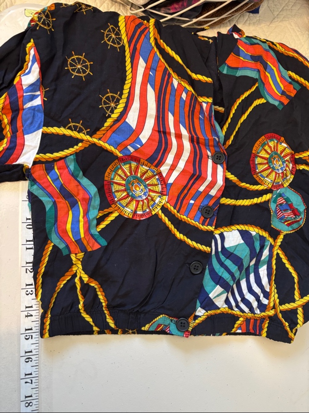 Pull&Bear Nautical Crop Top Size XS Summer Festival Boat Sailor Kitsch Artsy Mom - Picture 10 of 10